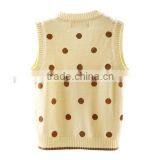 Baby Clothing China Long Sleeve v Neck Polka Dot Girls Cardigan Sweater thumbnail-2