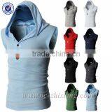 2017 Fashion Mens Sleeveless Hoodie With Placket thumbnail-1