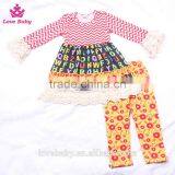 Letter Lace Sleeve Top Dress And Tight Pants Spring Autumn Clothing Set for Girls LBYTZ001-32 thumbnail-6