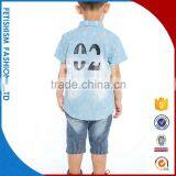 Europe United States Style Cowboy T-shirt / Denim Shirt / Sublimation Anti-Pilling Washed Casual Cotton Kids Little Boys T-shirt thumbnail-3