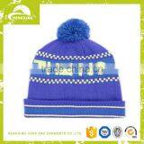 Mens Knitting Winter Cap/Machine Knitted Beanie Hat/Beanie Cap With Top Ball thumbnail-1
