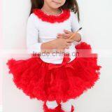 Kids Fluffy Pettiskirt! Clothing Fluffy Solid Chiffon Ruffle Pettiskirt for Infant Toddler Girls Ruffled Chiffon Chirstmas Red p thumbnail-1