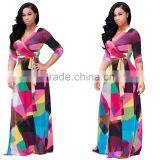 2017 Sexy Super Praise Hot Digital Printing Europe and the United States Fashion Wind Dress Skirt Dress thumbnail-1