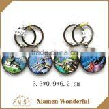 Promotional Gift Tuorist Souvenir Beatuiful Scenery Custom Glass Key Chain thumbnail-1