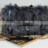Genuine Leather and Fox Hair Fur Bag thumbnail-2