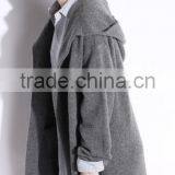 Women's Fashion Grey Thick Long Hoodie Cardigan Sweater With High Quality thumbnail-4