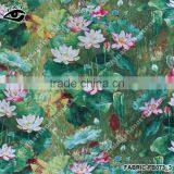 Chinese Style Fabric Lotus Printed Cotton Linen Fabric Fo Cloth Househoud thumbnail-1