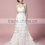 Sheath Sweetheart Neck Ruffle With Beaded Sash Strapless Wedding Dress AS27902 thumbnail-3