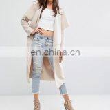 Long Style Cream Women Loose Dust Coat With Front Open thumbnail-4