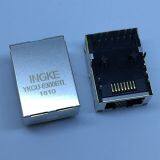YKGU-8300BTL J0G-0003NL Single Port 1000 Base-T Tab Up Through Hole Integrated RJ45 Jacks