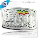 BOB MARLEY Enamel Silver Metal Belt Buckle