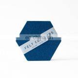 Multi Pockets Hexagon Shape Rack Easy to Clean Cup Coasters Felt Embroidery Coaster thumbnail-2