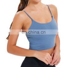 Women Padded Sports Bra Fitness Workout Running Shirts Yoga Tank Top thumbnail-1