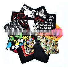 Factory Multi Color Square Cotton Sport Head Kerchief For Sale Polyester Square Designer Bandanas Headband Custom Logo