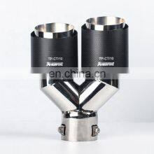 Car Exhaust Carbon Fiber Tail Throat Rear Diffuser With Tips For Audi A3 S3 A4 S4 A5 S5 A6 S6 A7 S7 A8 S8 thumbnail-5