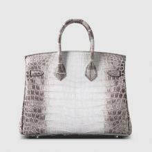 Gradient Himalayan Platinum Imported Nile Crocodile Leather Women's Handbag 25CM Support Customization thumbnail-2