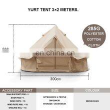 Hot Sale Large Family Luxury Cotton Canvas Tent With Stove Hole Waterproof Glamping Luxury Bell Tent Emporer Bell Tent thumbnail-4