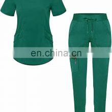 Customized Women Hospital Nursing Scrubs Suit Uniforms Women Short Sleeve Medical Scrubs Sets thumbnail-4