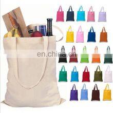 Wholesale Cheap Reusable Shopping Bags Large Plain White Black Blank Cotton Canvas Tote Bag for Low MOQ