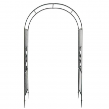 Wrought Iron Garden Fence With Integrated Arch and Trellis thumbnail-3