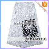 Mitaloo Sequin French Fabric Tulle White French Lace for Wedding MFL0161