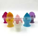 Colorful Soft Air Drying Cosmetic Sponge Puff Silicone Wave Shape Base