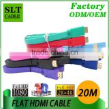 SLT Hot Sale Flat HDMI cable 3D cable 4kx2k 1080p ethernet 1.4v 20M