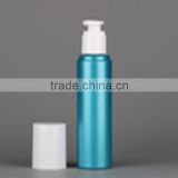 150 ml blue plastic PET bottle for personal care cosmetic packaging