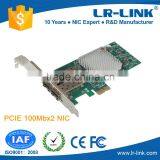 LREC9042PF-2SFP Intel 82580EB PCIe x1 100FX Dual SFP Port Fiber Optic LAN Card thumbnail-1