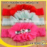 Bead Diamonds Headbands Chiffon Flower Headband thumbnail-2