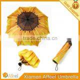 3 fold umbrella with heat transfer flower printing