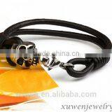 Skull Design 316l Stainless Steel Make Men Leather Bracelets