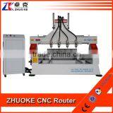 4 Axis 4 Spindles CNC Engraver Router for Flat & Cylinder Material 1300*2500mm ZK-1325-4