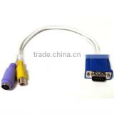 PC VGA SVGA TO TV RCA S-VIDEO CABLE ADAPTER FOR LAPTOP