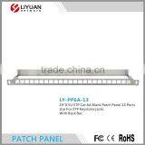 LY-PP6A-13-B Cat5e Cat6A 0.5U 24 Ports STP Flat Lank Patch Panel