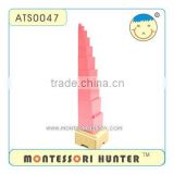 Beechwood Pink Tower with Stand, Montessori Toys 477 items, High quality and green materials.