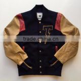 custom varsity wool jackets,wholesale varsity wool jackets with leather sleeves,Wool Varsity Baseball Zipper Jacket, wool JKT