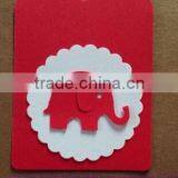 Red & White Paper Hang Tags Baby Shower Party Favor Label Gift Elephant DIY thumbnail-2