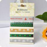 Polyester Ribbon, Grosgrain Ribbon , Ribbon Set for X'mas, Scrapbooking Ribbon, Ribbon for Bowing thumbnail-1