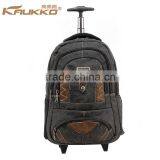 Trolley School Backpack Trolley Lugguage Bag Travel Bag Rolling Laptop Computer Backpack fits 15-15.6 inch - Black