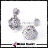 Dangling Crystal Hollow Rose Gold Double Sided Earrings thumbnail-3