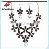 No.1 Yiwu Exporting Commission Agent Wanted Flower Designs Fashion Artificial Statement Necklace and Earrings Sets for Girls thumbnail-4
