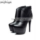 Stylish Pointed Toe Zipper Design Ladies Thin High Heel Boots Shoes thumbnail-1