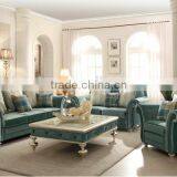 BISINI New Arrival European Style Living Room Sofa, Velvet Upholsteried Sofa Set, Sectional Leisure Furniture Sofa (BF01-X1194) thumbnail-1