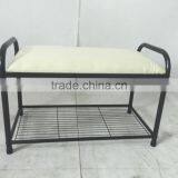 Shoes Rack Bench With Wire Shoes Storage thumbnail-1