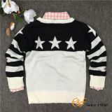 Black-white Stars Jacquard Pullover Sweater
