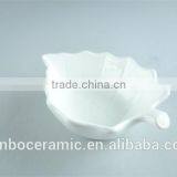 Stock Cheap Popular Small White Porcelain Leaf-shaped Dish thumbnail-4