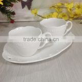 Emboss Porcelain&Ceramic Coffee Set