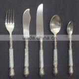 5 Pcs Brass Shell Decoration Cutlery Set, Novelty Cutlery Set, Elegant Cutlery Set, Fancy Cutlery Set, Catering Supplies thumbnail-3