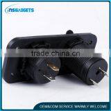 12V Dual Car Socket USB Adapter Charger With Digital Voltmeter thumbnail-3